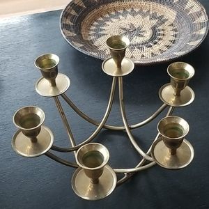 Mid century solid brass candelabra